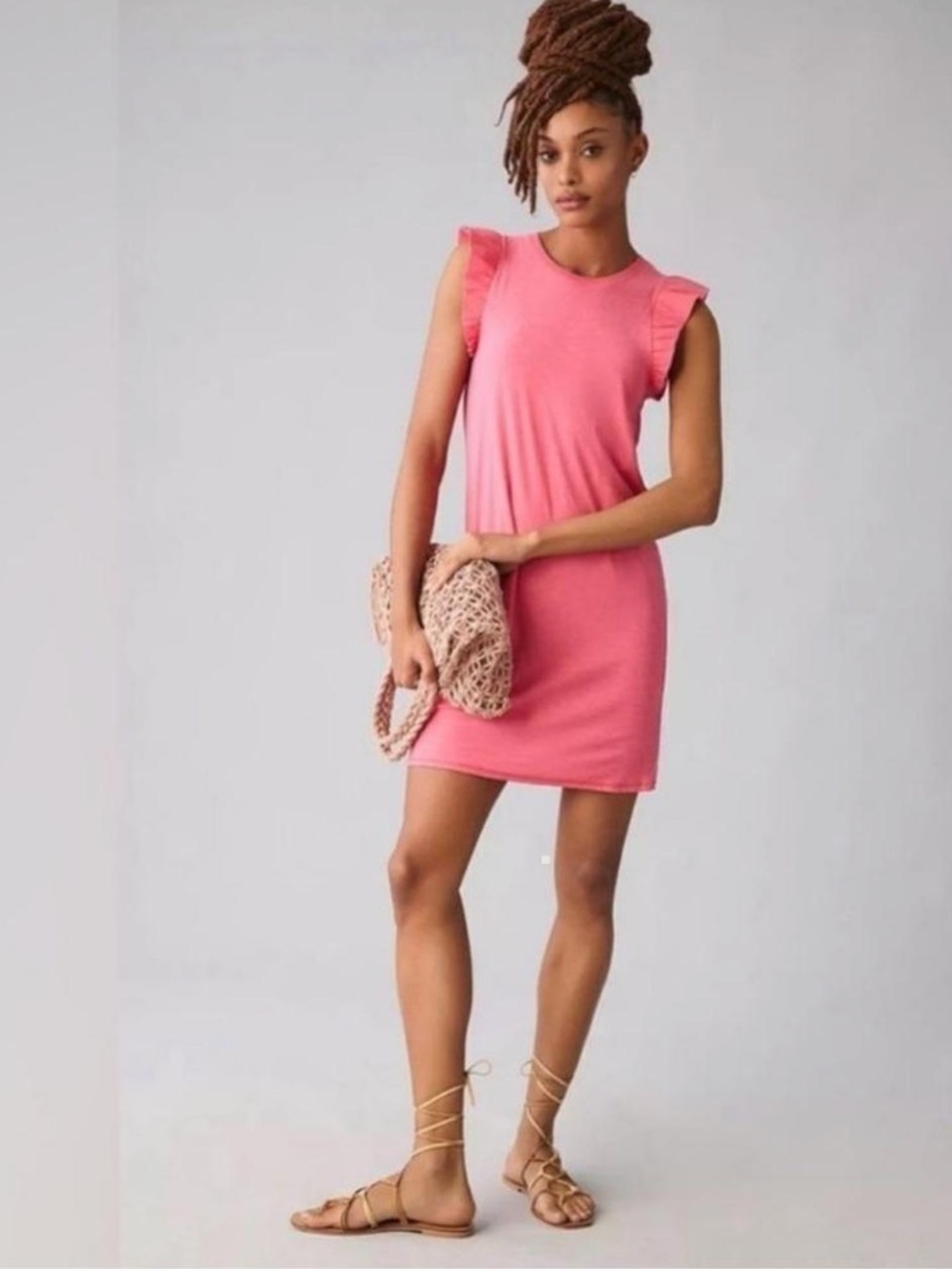 NATION LTD Pink Elliott Ruffle Dress XS